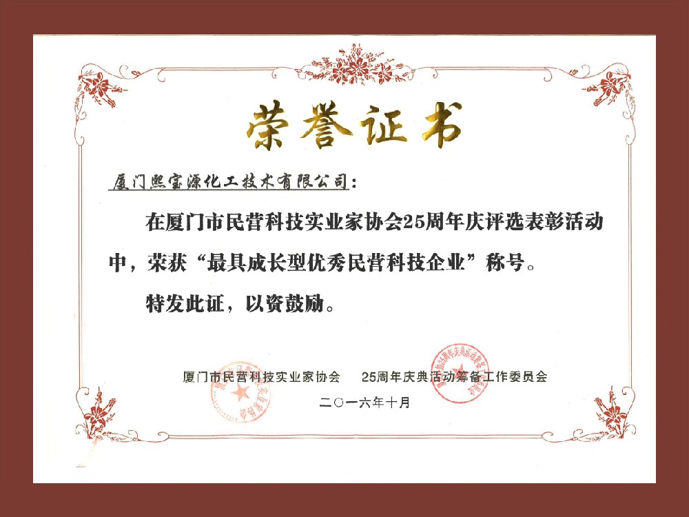 最具成長型優秀民營科技企業